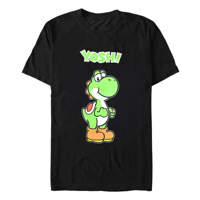 Super Mario - Yoshi Name Tag - T-Shirt - noir - 100% Coton,Jersey