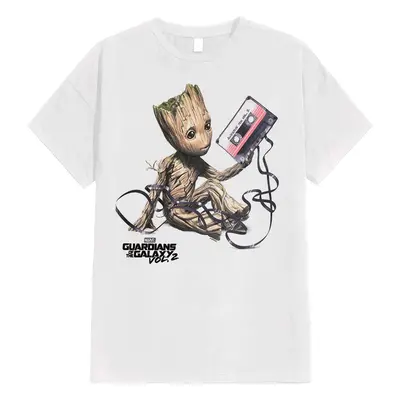 Guardians Of The Galaxy - Groot And Tape White - T-Shirt - blanc - 100% Coton,Jersey