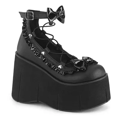 DemoniaCult - Kera 18 Black Vegan Leather - Chaussures pour fille - noir - Synthetic/Textile/Cao