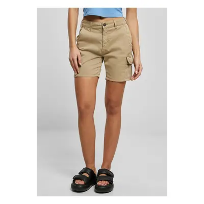 Urban Classics - Ladies High Waist Cargo Unionbeige - Shorts - beige - 98% coton, 2% élasthanne,