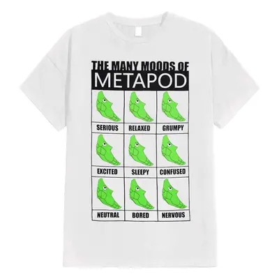 Pokémon - Many Moods Of Metapod White - T-Shirt - blanc - 100% Coton,Jersey