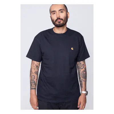 Carhartt WIP - Chase Dark Navy/Gold - T-Shirt - bleu - 100% Coton,Jersey