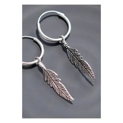 EtNox - Große Feder Silver - Boucles d'oreilles - gris - Argent Sterling 925,Argent