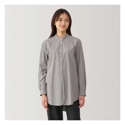 Chemise col officier en popeline de coton femme