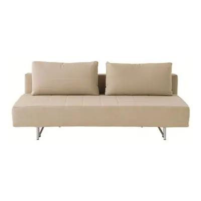 Canapé convertible 2 places en lin naturel beige (Dont Eco‐part 8,50 €)