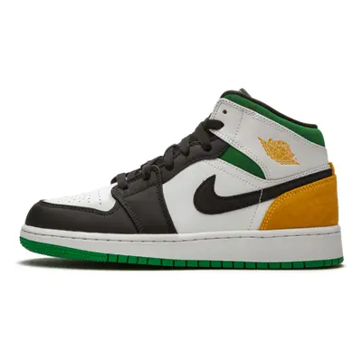 Air Jordan 1 Mid Se White Laser Orange Lucky Green