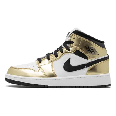 Air Jordan 1 Mid White Metallic Gold