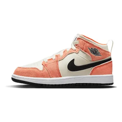 Air Jordan 1 Mid Se Orange Suede Enfant Ps