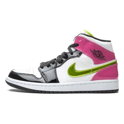 Air Jordan 1 Mid White Black Cyber Pink