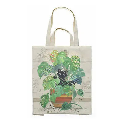 Sac cabas rectangulaire en canvas Chaton Monstera Kiub Bug Art