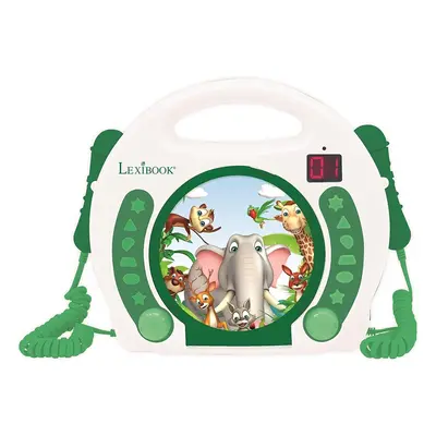 Kit de musique lecteur CD portable + 2 microphones Animaux Lexibook