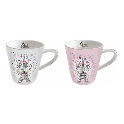 Deux tasses coniques + boite Kiub La Parisienne Fleurs