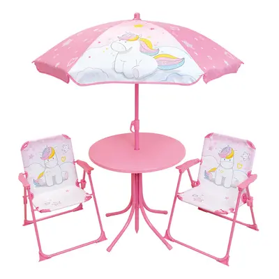 Table + 2 chaises + parasol fille Fun House Licorne