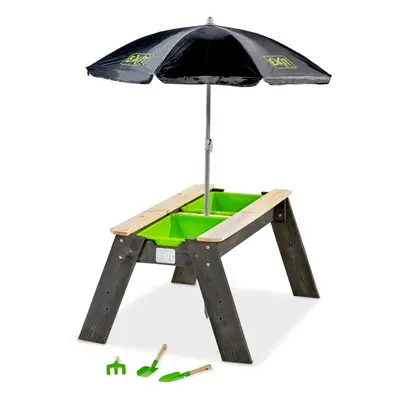 Table d'activités sable et eau avec parasol et outils de jardinage Exit Toys Aksent