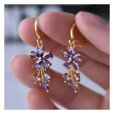 Boucles d'oreilles en forme de fleur pour femmes, boucles d'oreilles en Zircon brillant, bijoux 