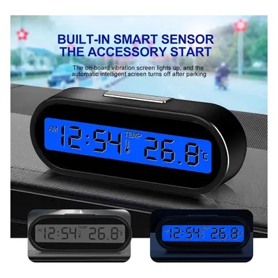 Mini horloge électronique de voiture, horloge automatique, thermomètre lumineux, rétro-éclairage