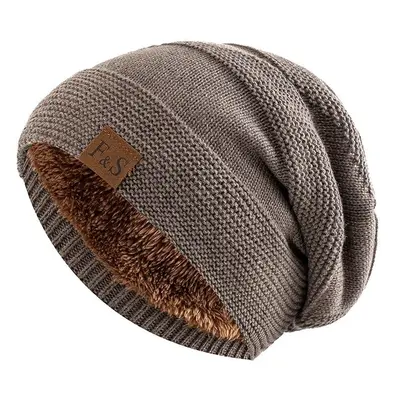 Chapeaux d'hiver unisexes amples doublés de fourrure pour hommes et femmes, bonnet chaud, décont