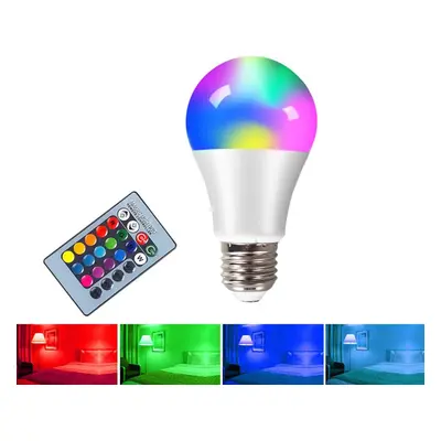 Ampoule LED E27 RGBW 4W 10W 15W, lampe colorée variable 24 touches RGB avec télécommande IR 85-2