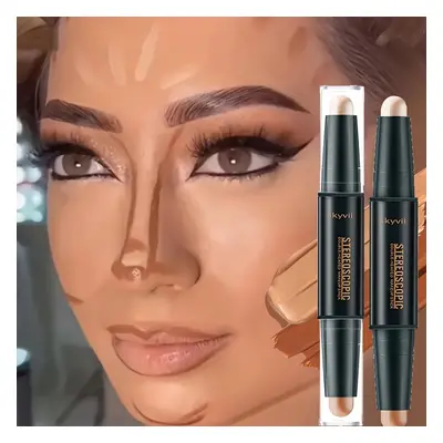 Bâton de contouring avec surligneur anti-cernes à double tête et double usage pour ombre tridime