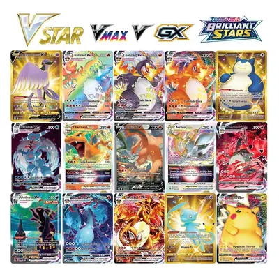 Cartes Pokemon brillantes VSTAR GX EX VMAX V MEGA TAG TEAM, entraîneur d'énergie, Charizard Pika