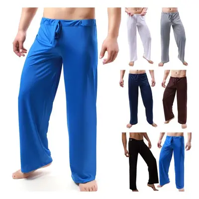 Pantalon de Yoga pour hommes, cordon de serrage, respirant, couleur Pure, vêtement de sport pour