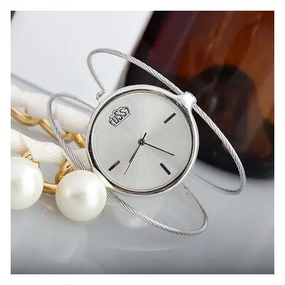 Montres en métal pour femmes, bracelets de montre simples en fil d'acier, Vintage rond à Quartz,