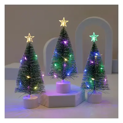 Mini arbres de noël lumineux, beaux petits arbres de noël artificiels, décorations de bureau, dé