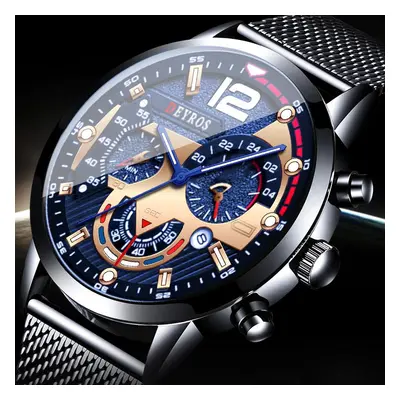 Mode noir hommes montres homme calendrier Quartz montres hommes décontracté affaires montres de 