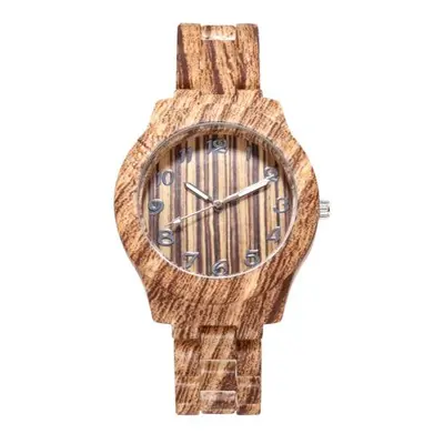 Montre-bracelet à Quartz analogique pour femmes, cadran rond en Grain de bois, chiffres arabes, 