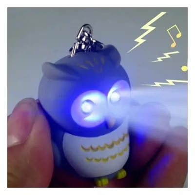 Porte-clés hibou moto voiture porte-clés son lumière lampe de poche LED porte-clés sac noir