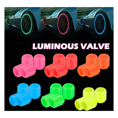 Couvercle de Valve de pneu lumineux, capuchon de Valve Fluorescent de pneu de voiture et de moto