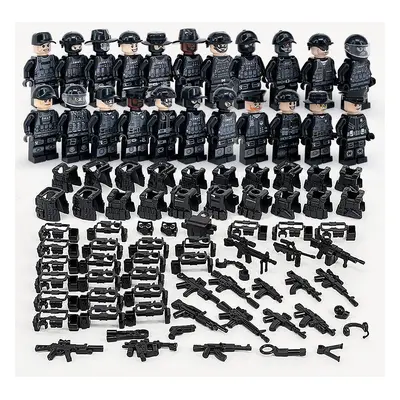 Kit de blocs de construction d'armes de soldats de la Force spéciale SWAT, Jeep militaire, ensem