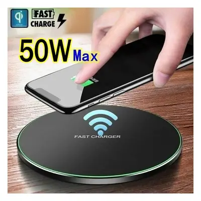 Nouveau chargeur sans fil Qi 50W, tapis de charge rapide pour tous les téléphones portables iPho