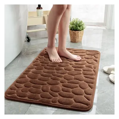 Paillasson de couleur unie imprimé pierre de velours corail, tapis de pied absorbant l'eau pour 