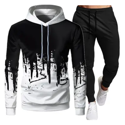 Mode hommes femmes ensembles survêtement automne hiver nouveaux hommes sweats à capuche + pantal