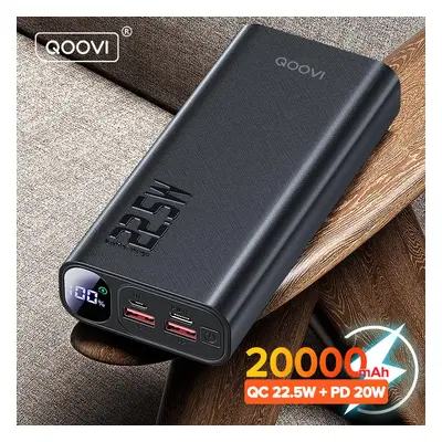 QOOVI 22.5W batterie externe 20000mAh Portable PD20W charge rapide batterie externe de téléphone