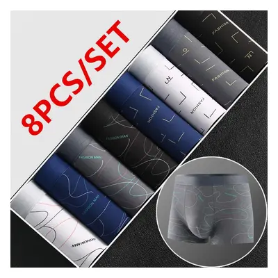 4/8 pièces ensemble hommes sous-vêtements boxeurs coton homme culottes boxeurs respirant homme B