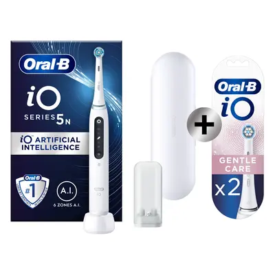 Oral-B iO 5 Blanche Brosse à dents électrique avec brossette + 2 brossettes