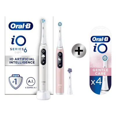 Oral-B iO 6 Pack 2 brosses à dents électriques avec 3 brossettes + 4 brossettes