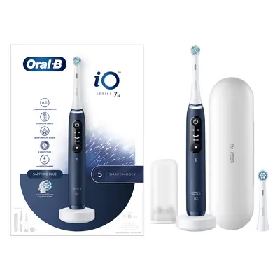 Oral-B iO 7 Bleue Brosse à dents électrique avec 2 brossettes