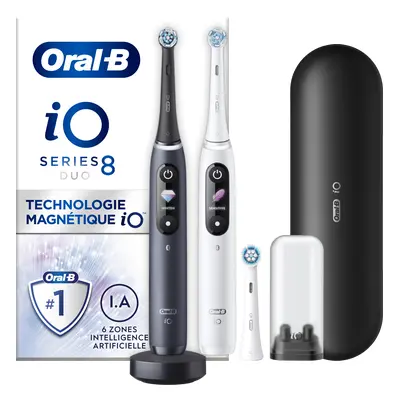 Oral-B iO 8 Pack 2 brosses à dents électriques avec 3 brossettes