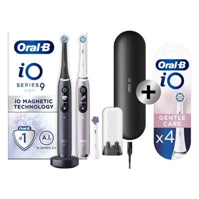 Oral-B iO 9 Pack 2 brosses à dents électriques avec 3 brossettes + 4 brossettes