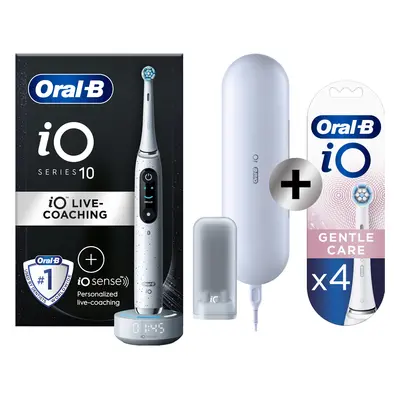 Oral-B iO 10 Blanche Brosse à dents électrique avec brossette + 4 brossettes