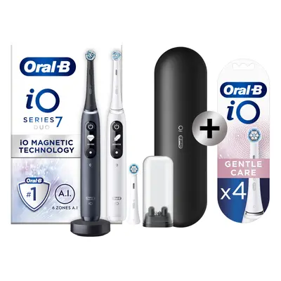 Oral-B iO 7 pack 2 brosses à dents électriques avec 3 brossettes + 4 brossettes