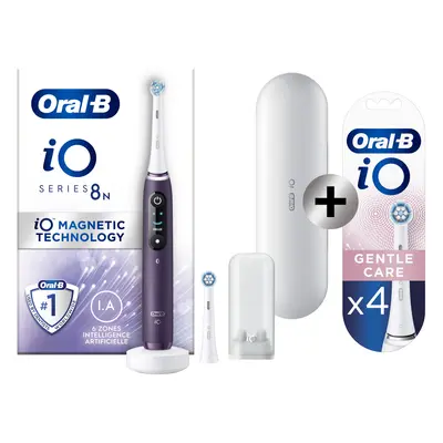 Oral-B iO 8 Violette Brosse à dents électrique avec 2 brossettes + 4 brossettes