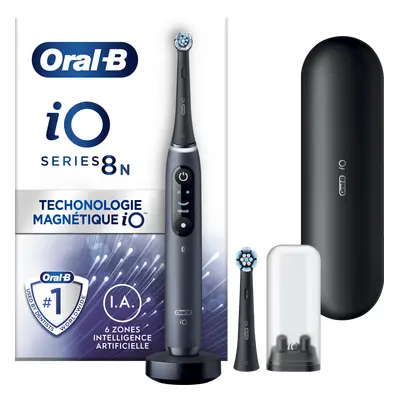 Oral-B iO 8 Noire Brosse à dents électrique avec 2 brossettes