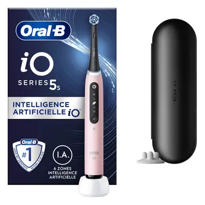 Oral-B iO 5N Brosse À Dents Électrique Rose, 1 Brossette, 1 Étui De Voyage