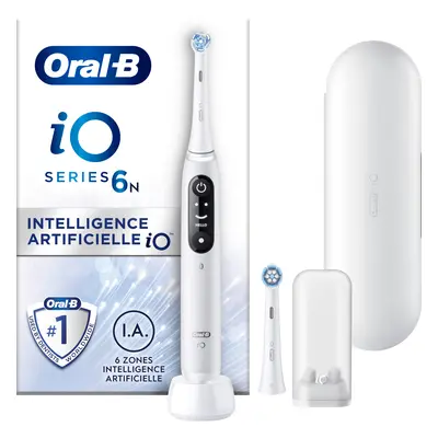 Oral-B iO 6 Blanche Brosse à dents électrique avec 2 brossettes