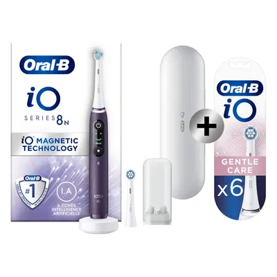 Oral-B iO 8 Violette Brosse à dents électrique avec 2 brossettes + 6 brossettes