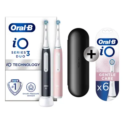 Oral-B iO 3 Pack 2 brosses à dents électriques avec brossettes + 6 brossettes